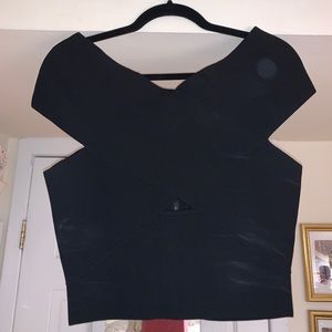 Sally LaPointe Black Crop Top